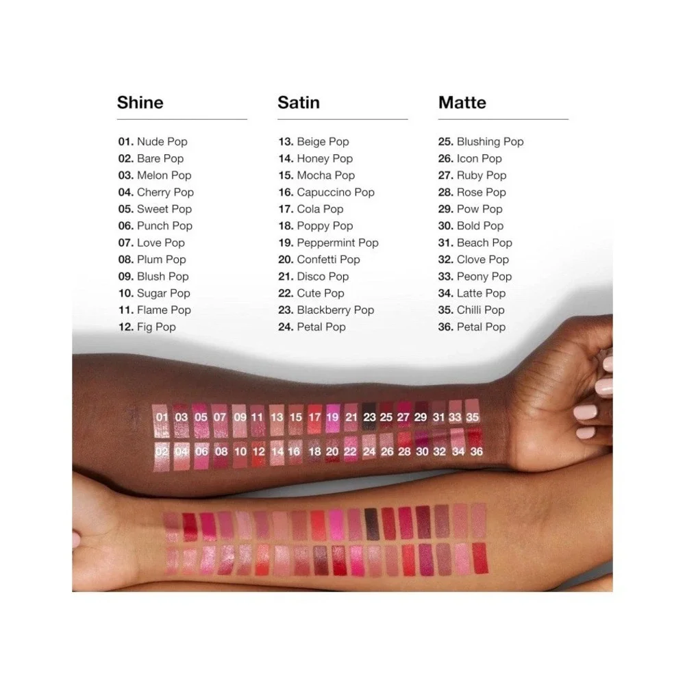 Clinique Pop Longwear Shine Lipstick in #02 Bare Pop Full Size new without Box